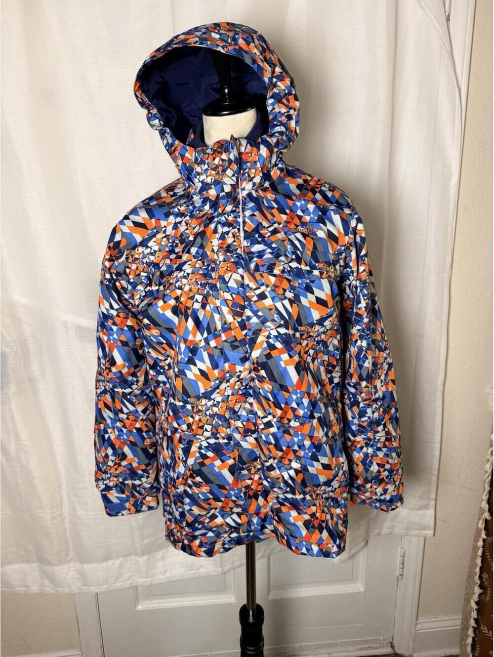 Columbia Interchange Hooded Coat w Inner Fleece Jacket Geometric Child’s L